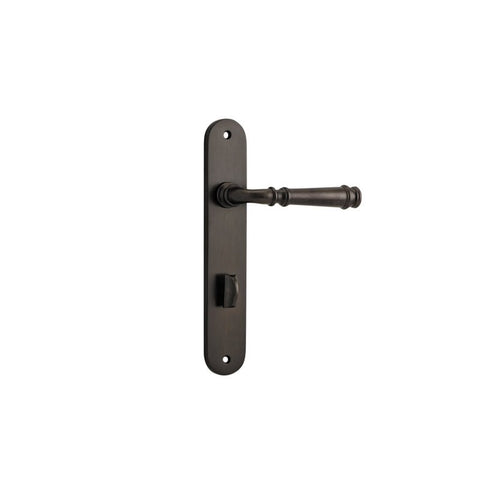 Iver Verona Solid Brass Door Lever on Oval Backplate | Privacy Lever Set Only | 9 Finishes - Signature Brass