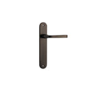 Iver Annecy Solid Brass Door Lever on Oval Backplate | Passage Lever Set Only | 9 Finishes - Signature Brass