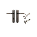 Iver Annecy Solid Brass Door Lever on Oval Backplate | Separate Privacy Kit | 9 Finishes - Signature Brass