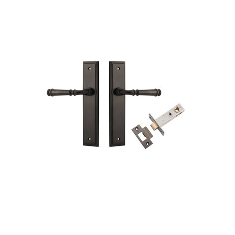 IVER Verona Door Lever Handle On Stepped Backplate | Passage Kit | 9 Finishes - Signature Brass