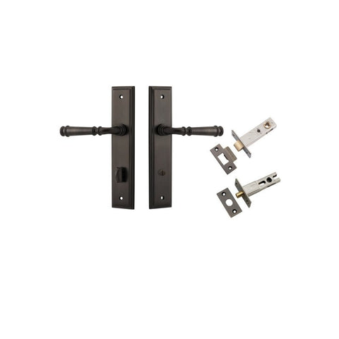 IVER Verona Door Lever Handle On Stepped Backplate | Separate Privacy Kit | 9 Finishes - Signature Brass