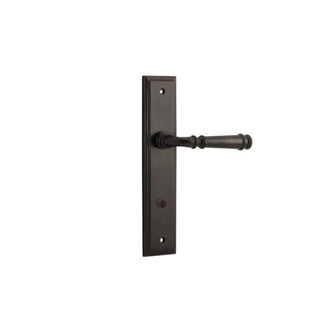 IVER Verona Door Lever Handle On Stepped Backplate | Privacy Lever Set Only | 9 Finishes - Signature Brass