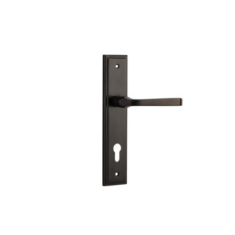 Iver Annecy Door Lever Handle On Stepped Backplate - primehardware