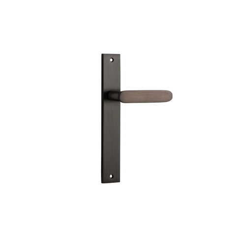 IVER Bronte Door Lever Handle On Rectangular Backplate | Passage Lever Set Only | 7 Finishes - Signature Brass