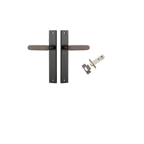 IVER Bronte Door Lever Handle On Rectangular Backplate | Passage Kit | 7 Finishes - Signature Brass