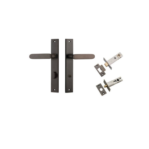 IVER Bronte Door Lever Handle On Rectangular Backplate | Separate Privacy Kit | 7 Finishes - Signature Brass