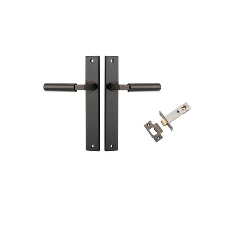 IVER Berlin Door Lever Handle On Rectangular Backplate | Passage Kit | 7 Finishes - Signature Brass