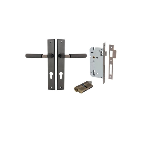 IVER Brunswick Door Lever Handle On Rectangular Backplate | Entrance Kit (Key/Key) | 6 Finishes - Signature Brass
