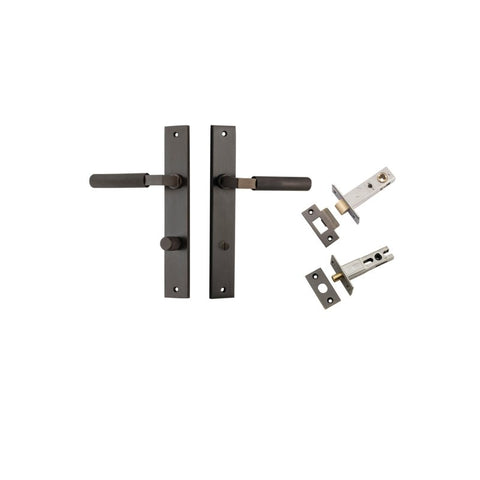 IVER Brunswick Door Lever Handle On Rectangular Backplate | Separate Privacy Kit | 6 Finishes - Signature Brass