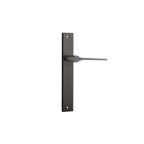 IVER Como Door Lever Handle On Rectangular Backplate | Passage Lever Set Only | 7 Finishes - Signature Brass