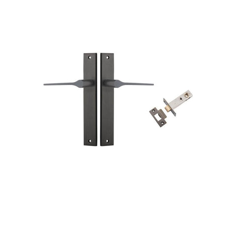 IVER Como Door Lever Handle On Rectangular Backplate | Passage Kit | 7 Finishes - Signature Brass