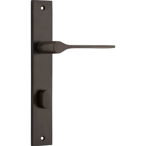 IVER Como Door Lever Handle On Rectangular Backplate | Privacy Lever Set Only | 7 Finishes - Signature Brass