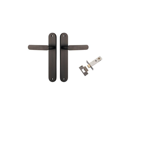 Iver Bronte Solid Brass Door Lever on Oval Backplate | Passage Kit | 7 Finishes - Signature Brass