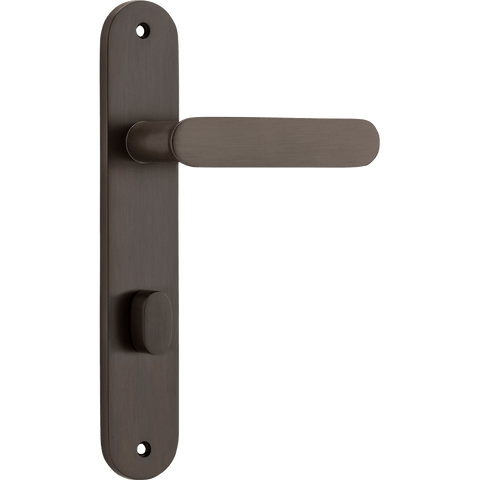 Iver Bronte Solid Brass Door Lever on Oval Backplate | Privacy Lever Set Only | 7 Finishes - Signature Brass