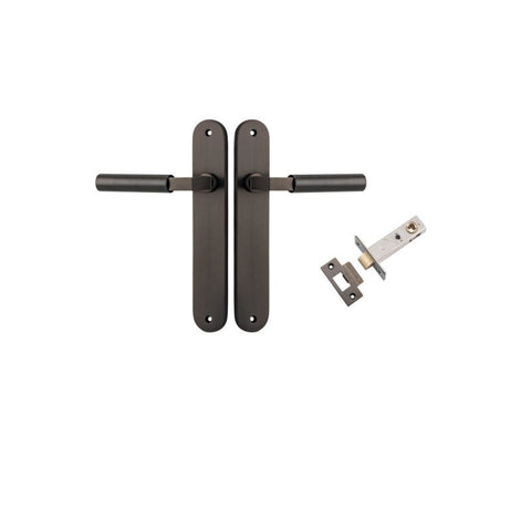 Iver Berlin Solid Brass Door Lever on Oval Backplate | Passage Kit | 7 Finishes - Signature Brass