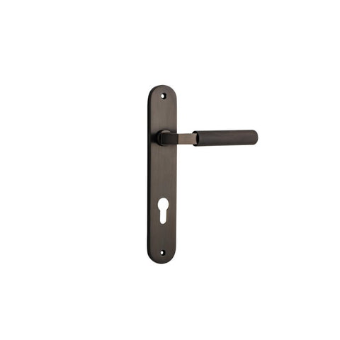 Iver Brunswick Solid Brass Door Lever on Oval Backplate | Entrance Lever Set Only | 6 Finishes - Signature Brass