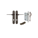 IVER Como Door Lever Handle On Oval Backplate | Entrance Kit (Key/Thumb) | 7 Finishes - Signature Brass