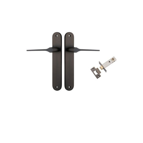 IVER Como Door Lever Handle On Oval Backplate | Passage Kit | 7 Finishes - Signature Brass