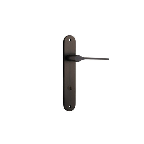 IVER Como Door Lever Handle On Oval Backplate | Passage Lever Set Only | 7 Finishes - Signature Brass