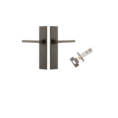 Iver Baltimore Door Lever Handle on Chamfered Backplate | Passage Kit | 7 Finishes - Signature Brass