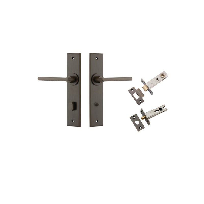 Iver Baltimore Door Lever Handle On Chamfered Backplate - primehardware