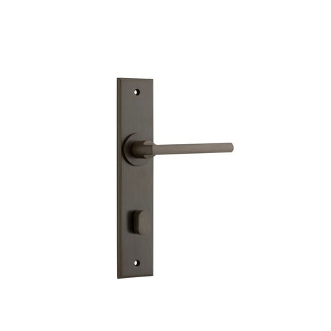 Iver Baltimore Door Lever Handle on Chamfered Backplate | Privacy Lever Set Only | 7 Finishes - Signature Brass