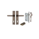IVER Bronte Door Lever Handle On Chamfered Backplate | Entrance Kit (Key/Key) | 7 Finishes - Signature Brass