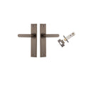 IVER Bronte Door Lever Handle On Chamfered Backplate | Passage Kit | 7 Finishes - Signature Brass