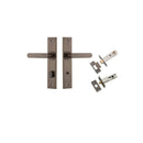 IVER Bronte Door Lever Handle On Chamfered Backplate | Separate Privacy Kit | 7 Finishes - Signature Brass