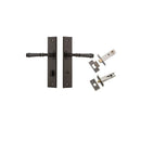 IVER Verona Door Lever Handle On Chamfered Backplate | Separate Privacy Kit | 9 Finishes - Signature Brass