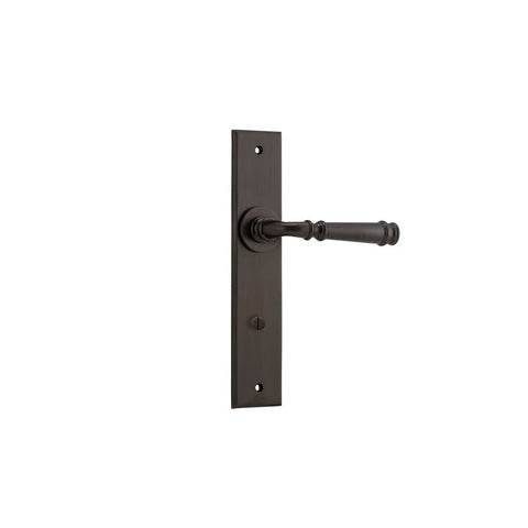 IVER Verona Door Lever Handle On Chamfered Backplate | Passage Lever Set Only | 9 Finishes - Signature Brass