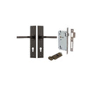 IVER Annecy Door Lever Handle On Chamfered Backplate | Entrance Kit (Key/Thumb) | 9 Finishes - Signature Brass