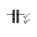 IVER Annecy Door Lever Handle On Chamfered Backplate | Separate Privacy Kit | 9 Finishes - Signature Brass