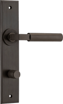 Iver Berlin Door Lever Handle On Chamfered Rectangular Backplate - primehardware