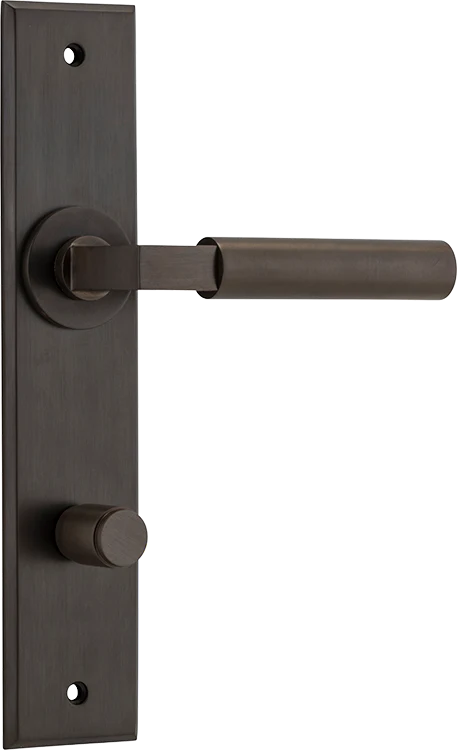 IVER BERLIN DOOR LEVER HANDLE ON CHAMFERED RECTANGULAR BACKPLATE - CUSTOMISE TO YOUR NEEDS