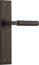 Iver Berlin Door Lever Handle On Chamfered Rectangular Backplate - primehardware