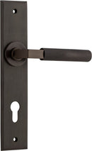 IVER Brunswick Door Lever Handle On Chamfered Backplate | Entrance Lever Set Only | 6 Finishes - Signature Brass