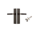 IVER Brunswick Door Lever Handle On Chamfered Backplate | Passage Kit | 6 Finishes - Signature Brass
