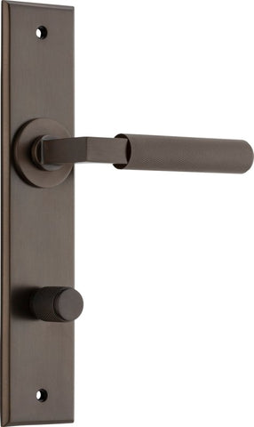 IVER Brunswick Door Lever Handle On Chamfered Backplate | Privacy Lever Set Only | 6 Finishes - Signature Brass