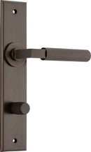 IVER Brunswick Door Lever Handle On Chamfered Backplate | Privacy Lever Set Only | 6 Finishes - Signature Brass