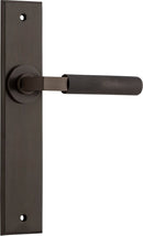 IVER Brunswick Door Lever Handle On Chamfered Backplate | Passage Lever Set Only | 6 Finishes - Signature Brass