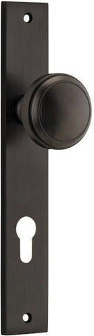IVER Paddington Door Knob On Rectangular Backplate | Entrance Lever Set Only | 9 Finishes - Signature Brass