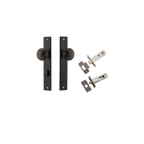 IVER Paddington Door Knob On Rectangular Backplate | Separate Privacy Kit | 9 Finishes - Signature Brass