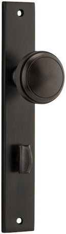 IVER Paddington Door Knob On Rectangular Backplate | Privacy Lever Set Only | 9 Finishes - Signature Brass