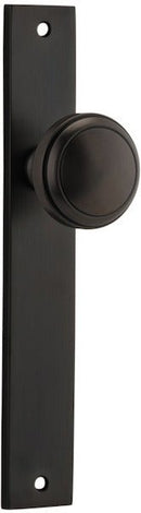 IVER Paddington Door Knob On Rectangular Backplate | Passage Lever Set Only | 9 Finishes - Signature Brass