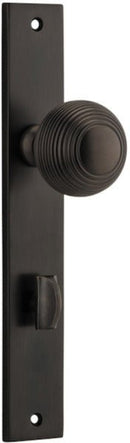 IVER Guildford Door Knob On Rectangular Backplate | Privacy Lever Set Only | 9 Finishes - Signature Brass