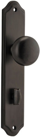 IVER Cambridge Door Knob On Shouldered Backplate | Privacy Lever Set Only | 9 Finishes - Signature Brass