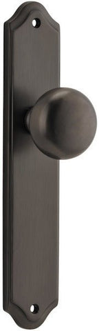 IVER Cambridge Door Knob On Shouldered Backplate | Passage Lever Set Only | 9 Finishes - Signature Brass
