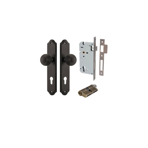 IVER Guildford Door Knob On Shouldered Backplate | Entrance Kit (Key/Key) | 8 Finishes - Signature Brass