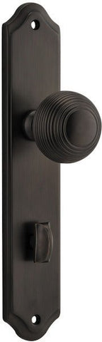 IVER Guildford Door Knob On Shouldered Backplate | Privacy Lever Set Only | 9 Finishes - Signature Brass